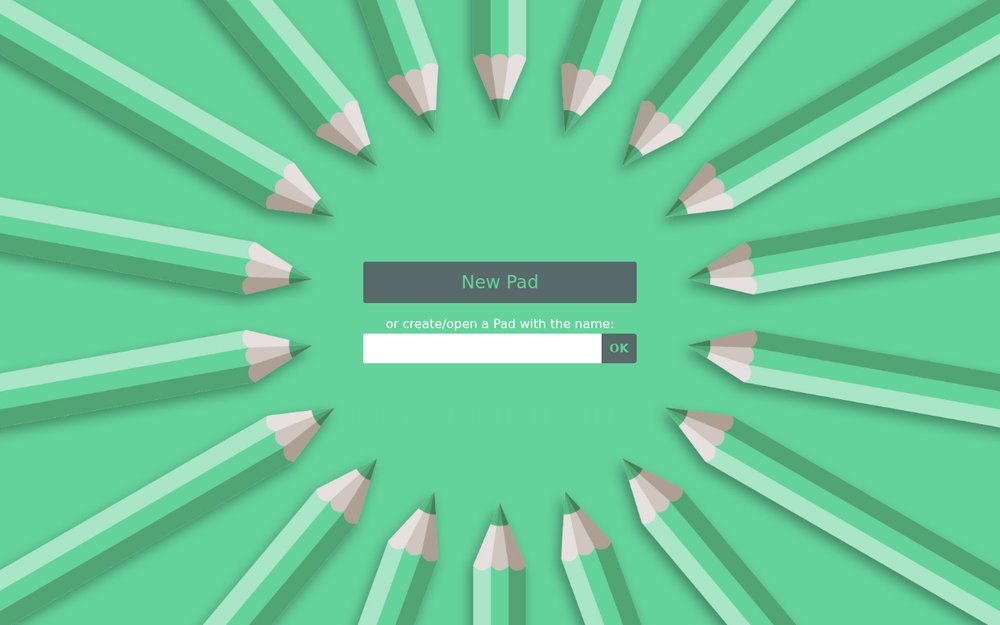 Interface Etherpad — instance hébergée par Domite