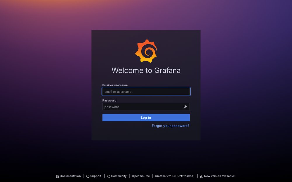 Interface Grafana — instance hébergée par Domite