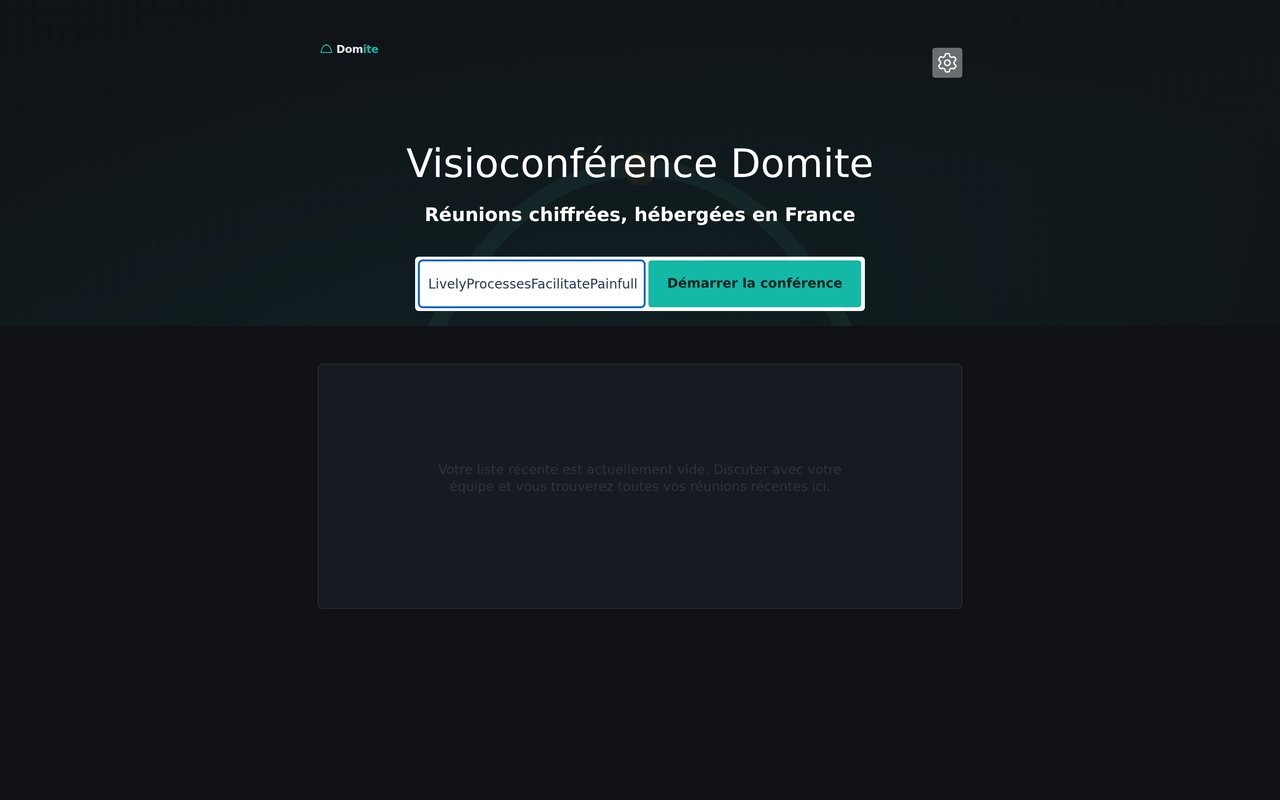 Accueil de Visioconférence Domite